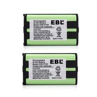 EBL HHR-P104, HHR-P104A, KX-TGA520M,KX-FG6550, KX-FPG391,KX-TG2388B KX-TG2396 KX-TG2300 Panasonic Phone Replacement Battery, 2 Packs
