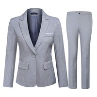Women's 2 Piece Office Lady Business Suit Set Slim Fit Blazer Pant