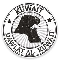 2 x 25cm/250mm Kuwait Flag Vinyl SELF Adhesive Sticker Decal Laptop Car Travel Luggage Label Tag #9299