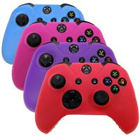 HDE Controller Protective Case for Xbox One Controllers - 4 Pack Soft Anti-Slip Silicone Controller Cover Skins (Blue, Red, Purple, Pink)