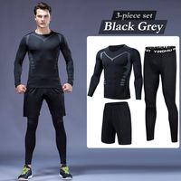 BoolCool Men's Kit Sportwear Compression Pants top Long Sleeve Compression Shorts Suit Men's Sports Running