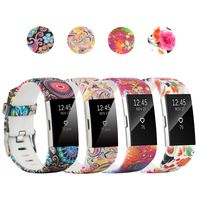 honecumi Colorful Watch Band Replacement for Fitbit Charge 2 Wrist Strap for Men & Women Quick Release Strap Band Compatible with Fitbit Charge 2 Smart Watch-Large Size -Printing