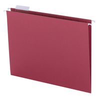 Smead Colored Hanging File Folder with Tab, 1/5-Cut Adjustable Tab, Letter Size, Red, 25 per Box (64067)