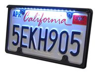 Car License Plate with LED Light for License Plate (Black)