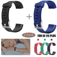 scarDS Replacement Bands for Fitness Tracker ID115PlusHR, Pedometer Wristbands - Adjustable Replacement Bands for Activity Tracker Straps for ID115 Plus,ID115 PlusHR (Black&Blue) ...