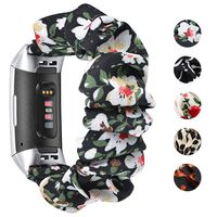 fastgo Compatible with Fitbit Charge 3/Charge 3 SE Bands, Women Girls Scrunchie Replacement Elastic Stretch Bands Wristband Sport Strap Bracelet Cuff Compatible with Fitbit HR