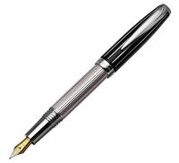 Xezo Incognito 925 Sterling Silver Fountain Pen, Screw-On Cap, Medium Nib, Diamond-Cut (Incognito 925 Sterling Silver F)