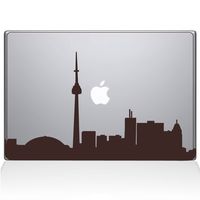 The Decal Guru 2076-MAC-11A-BRO Toronto Cityscape Decal Vinyl Sticker, 11" MacBook Air, Brown