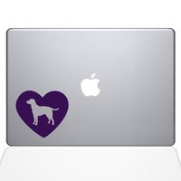 The Decal Guru Heart Labrador Retriever Decal Vinyl Sticker, 15" MacBook Pro (2015 & Older Models), Lavender (1604-MAC-15P-LAV)