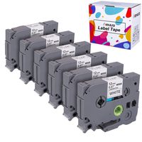 Hehua Compatible 12mm TZe Tape White PTD210, Replace TZe-231 TZe231 Label Tape Brother, for P Touch PTD600 PTD400 PTD200 PT1290 PTH110 PT-1280 Label Maker (Black on White, 0.47 1/2 Inch)