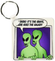 3dRose ALIENS AND UFOS alien galaxy 1 on transparent - Key Chains, 2.25 x 4.5 inches, set of 2 (kc_25026_1)
