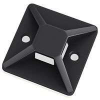 Darller 100 Pack Self Adhesive Cable Tie Mounts Wire Tie Base Holders (25mm x 25mm, Black) - Screw-Hole Anchor Point Provides Optimal Strength for Long