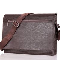 Men Bags Brown Laptop Computer Messenger Bags Leather Briefcase Crossbody Bag for Men Soft Leather Shoulder Bag 14 inch SAJOSE (Brown)