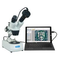 OMAX 20x-40x-80x Binocular Stereo Microscope with Dual Lights and 3MP Camera and Camera Reduction Lens