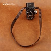 Cam-in Adjustable Real Leather Shoulder/Neck Strap for Rollei Rolleiflex Camera -Coffee Color