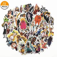 WerNerk Anime ONE Piece Luffy Anime Cartoon Laptop Stickers Waterproof Decal Bumper No-Duplicate Skateboard Pad MacBook Car Snowboard Bicycle Luggage Decor(75PCS)