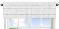 Sweet Jojo Designs Grey and White Boho Tribal Window Treatment Valance for Gray Woodland Forest Friends Collection