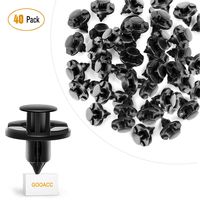 GOOACC GRC-09 40 Pcs Clips Nylon Bumper Fastener Rivet OEM Replacement-#01553-09321 Fender Liner and Radiator 8mm-40PCS