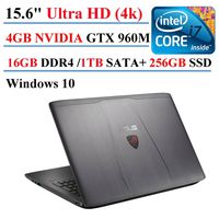 ASUS ROG GL552VW 15.6 Inch Gaming Laptop, Intel Quad-Core i7-6700HQ, 2.6GHz, GeForce GTX 960M 4GB VRAM, 16GB DDR4, 1TB SATA, 256GB SSD, 4K Ultra HD , Windows 10 (ROG Metallic) (Renewed)
