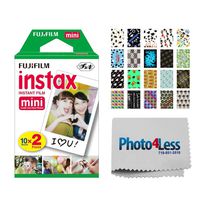Fujifilm instax Mini Instant Film (20 Exposures) + 20 Sticker Frames for Fuji Instax Prints Graduation Package + Photo4Less Cleaning Cloth - Deluxe Accessory Bundle