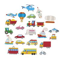 Cars Transport Learning Wall Stickers Kids Decals Cartoon Bus Plane Art Games
