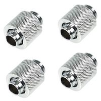 Alphacool HF G1/4" to 10mm ID, 13mm OD Compression Fitting for Soft Tubing, Chrome, 4-Pack