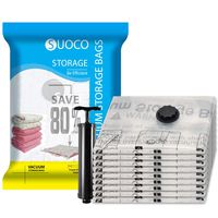 SUOCO Vacuum Storage Bags 8 Pack (Jumbo 30" x 40") Space Saver Compression Bags with Travel Hand Pump