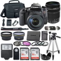 Canon EOS Digital Rebel T6s 24.2MP SLR Digital Camera with Canon EF-S 18-135mm f/3.5-5.6 is STM Lens + 2pc SanDisk 32GB Memory Cards + Accessory Kit