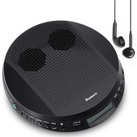 Portable CD Player with Stereo Speakers and Headphones, Personal Compact Disc CD Player with LCD Display, Anti-Skip/Shockproof Protection and 3.5mm AUX Cable