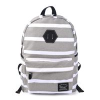 Douguyan Stripe Casual Lightweight Backpack Unisex Classic Shoulder Bookbag Daypack Laptop Bag Fits 14 Inch (Grey)