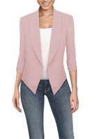 Womens Casual Work Office Open Front Blazer JK1133X Mauve 2X
