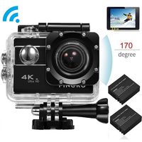 PINGKO Ultra HD 4K Waterproof Sport Action Camera,Sony Sensor WiFi 1080P 120fps HDMI 20MP+Dual 1050mAh Batteries with 2.0 Inch LCD Screen 170 Degree Wide Angle Lens Video Camcorder - Black