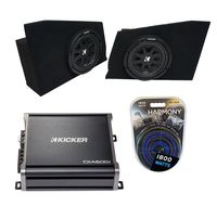 Compatible with 2010-2015 Chevy Camaro Coupe Rear Side Kicker Comp C10 Dual 10" Sub Box Enclosure & CXA600.1 Amp (Renewed)