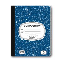 iScholar 5-Subject Colored Marble Composition Book, 160 Sheets, Wide Ruled, 9.75 x 7.5-Inches, Cover Color May Vary (18115)