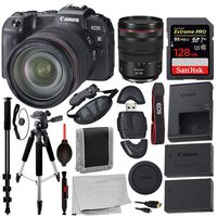 Canon EOS RP Mirrorless Digital Camera with 24-105mm Lens, and Essentials Bundle; Includes: SanDisk Extreme PRO 128GB Memory Card, 72" Monopod, and More