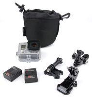 DURAGADGET Small Jet Black Neoprene Pouch Case - Compatible with All GoPro Devices - HD Hero 1 | 2 | 3 & 3Plus