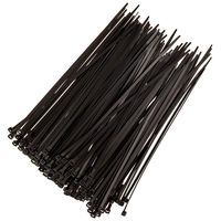DTOL 8" Plastic Cable Zip Ties 100-Pack (Black)