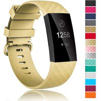 Velavior Waterproof Bands for Fitbit Charge 3 / Charge3 SE, Replacement Wristbands for Women Men Small Large (Gold, Small)