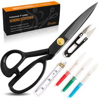 Best Sewing Scissors - Leather Craft Scissors - Comfortable Heavy Duty Handles & Ultra Sharp Shears Blades - Great 4 Quilting, Fabric, Tailors & Dressmakers, Tape Measure, Thread Snips, 3 Seam Rippers