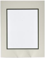 Golden State Art, Pack of 10, Double Picture Mats 11x14 with White Core Bevel Cut for 8x10 Pictures + Backing + Bags, Ivory Turret Over Green