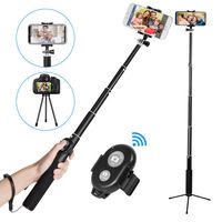 Bluetooth Selfie Stick,EletecPro Extendable Wireless Monopod with Tripod Stand Foldable Remote Control Sticker for iOS Phone, Samsung, Other Android Phones and Digital Cameras (Black)