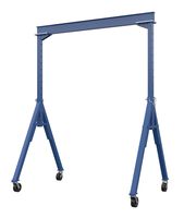 Vestil AHS-4-10-16 Steel Adjustable Height Gantry Crane, 4000 lbs Capacity, 10' Length x 8" Height Beam, 126"-192" Usable Height