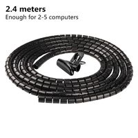 Flexible Cable Management Sleeve, Hide Wires Cable Organizer - Computer, TV or Desk Management - Home & Office Organizer Concealer, 2.4m