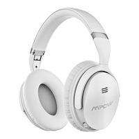 Mpow X4.0- Wireless Active Noise Cancelation Over Ear Headphones, Comfortable, Sweatproof, Superior Audio, Tangle Free, Signal Enhance Technology- White