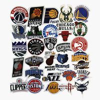 Jasion 30-Pcs Vinyl Stickers Waterproof NBA Basketball Team Logo All Complete Set Graffiti Decals for Water Bottles Cars Motorcycle Skateboard Portable Luggages Phone Ipad Laptops