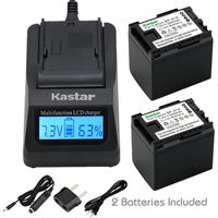 Kastar Fast Charger + BP-819 Battery (2X) for Canon VIXIA HF10, HF11, HF20, HF21, HF100, HF200, HF G10, HF M30, M31, M32, M40, M41, M300, M400, HF S10, S11, S20, S21, S30, S100, S200, HG20, HG21, XA13