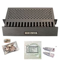 Neat Patch 2U Cable Management Kit - 2 Packs w/ 96 CAT6 Patch Cables (2FT Gray)
