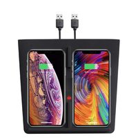 Tesla Model 3 Dual Port Qi Wireless Charger Dual Module Smartphone Charging Pad for Tesla M3 Console Wireless Charger Interior Charger