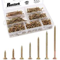 Rustark 420Pcs [#7 5/8'' to 2-1/2''] Zinc Plated Coarse Thread Phillips Drywall Screws with Bugle Head Assortment Kit for Drywall Sheetrock and Wood