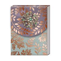 Punch Studio Brooch Mini Note Pad with Pattern Copper Leaves (43833)